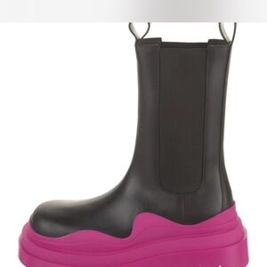 Bottega Veneta Black and Pink Platform Boots